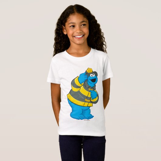 Cookie Monster | Fireman Costume T-shirt (Voorkant volledig)
