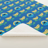 Cookie Monster Flower Pattern Sherpa Deken (3/4)