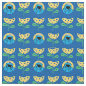 Cookie Monster Flower Pattern Stof (Close Up)
