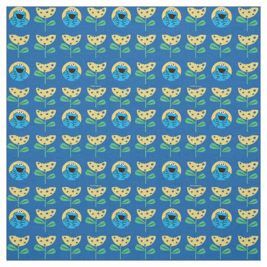 Cookie Monster Flower Pattern Stof (Swatch)