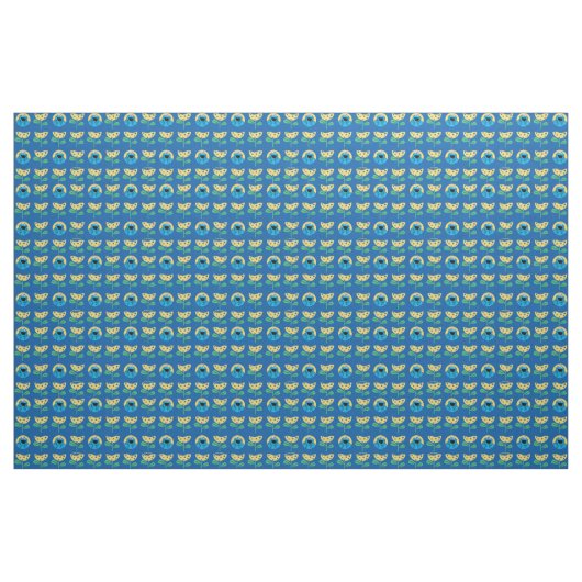 Cookie Monster Flower Pattern Stof (Fat Quarter)