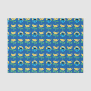 Cookie Monster Flower Pattern Tissuepapier