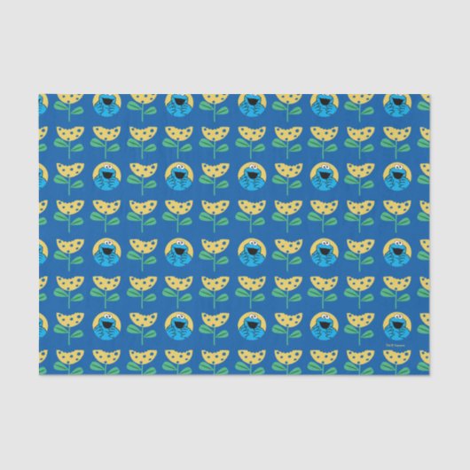 Cookie Monster Flower Pattern Tissuepapier (Voorkant)