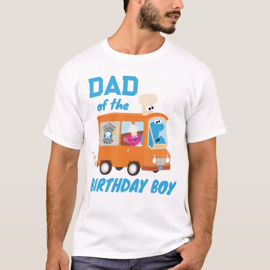 Cookie Monster Food Truck Papa van de Verjaardags  T-shirt (Voorkant)