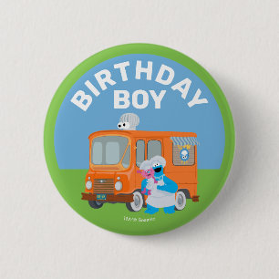 Cookie Monster Food Truck Verjaardag Jongen Ronde Button 5,7 Cm