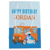 Cookie Monster Food Truck Verjaardag Medium Cadeauzakje (Voorkant)