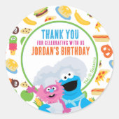 Cookie Monster Foodie Truck Dank u Ronde Sticker (Voorkant)