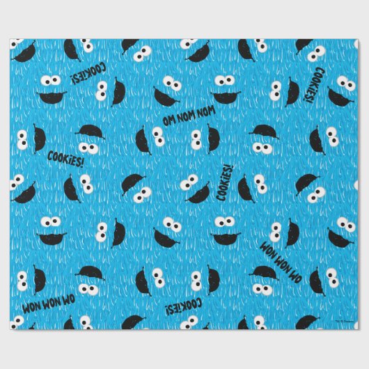 Cookie Monster Fur Face Pattern Cadeaupapier (Vlak)