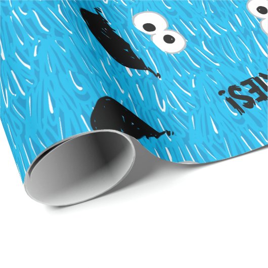 Cookie Monster Fur Face Pattern Cadeaupapier (Rol Hoek)
