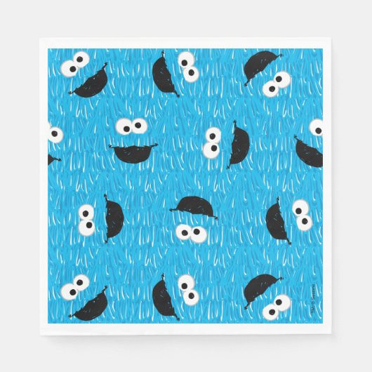 Cookie Monster Fur Face Pattern Servet (Voorkant)