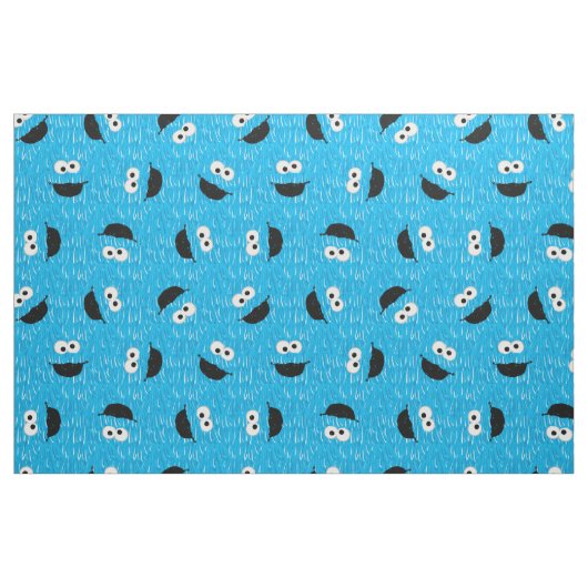 Cookie Monster Fur Face Pattern Stof (Fat Quarter)