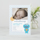 Cookie Monster Geboorteaankondiging Aankondiging (Staand voorkant)