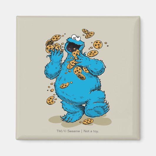Cookie Monster Gekke Koekjes Magneet (Voorkant)