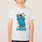 Cookie Monster Gekke Koekjes Tri-Blend Shirt (Voorkant)