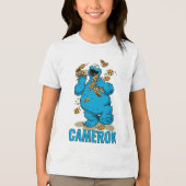 Cookie Monster Gekke Koekjes Tri-Blend Shirt (Voorkant)