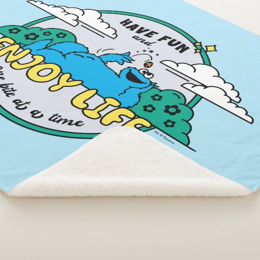 Cookie Monster | Geniet van het leven van één mijt Sherpa Deken (3/4)