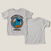 Cookie Monster Geruite Verjaardagsjongen (Ontwerp Voorkant & Achterkant)