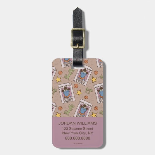 Cookie Monster Gezocht Patroon Bagagelabel (Voorkant verticaal)