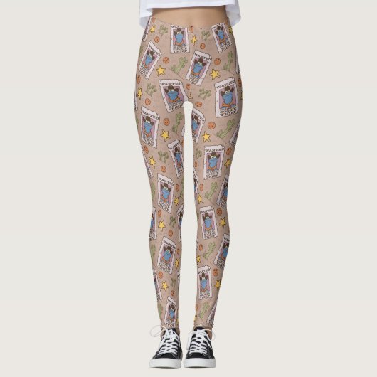 Cookie Monster Gezocht Patroon Leggings (Voorkant)