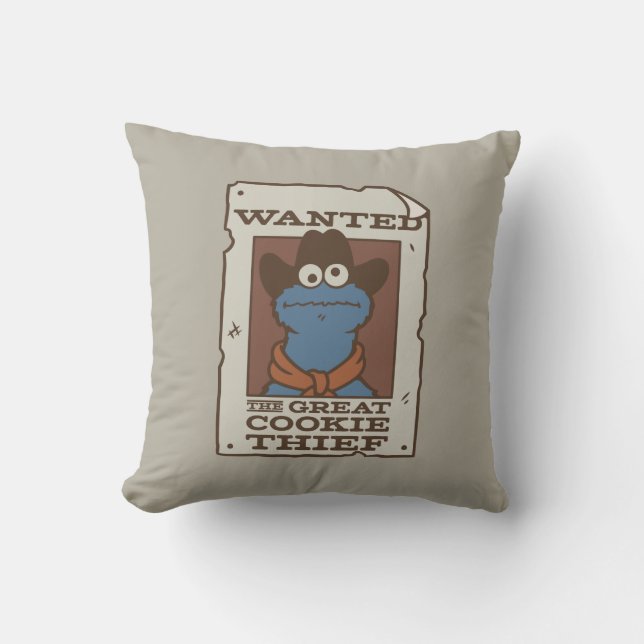 Cookie Monster | Gezocht Plakkaat Kussen (Voorkant)