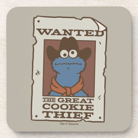 Cookie Monster | Gezocht Poster Bier Onderzetter (Voorkant)