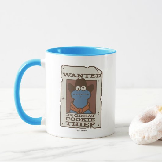 Cookie Monster | Gezocht Poster Mok (Met donut)