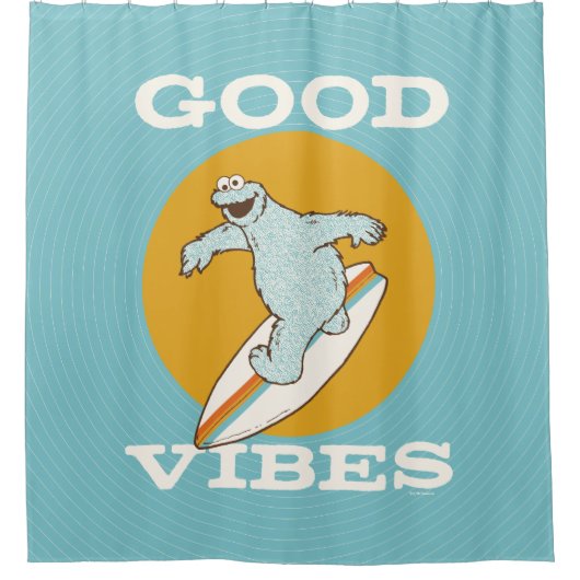 Cookie Monster Good Vibes Douchegordijn (Voorkant)