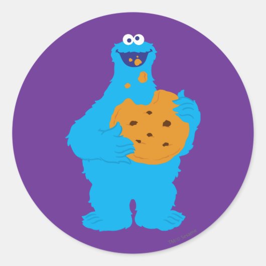 Cookie Monster Grafisch Ronde Sticker (Voorkant)