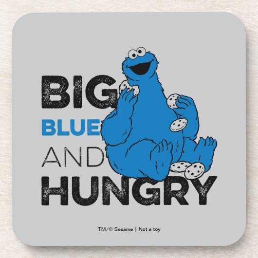 Cookie Monster | Groot blauw en Hongarije Bier Onderzetter (Voorkant)