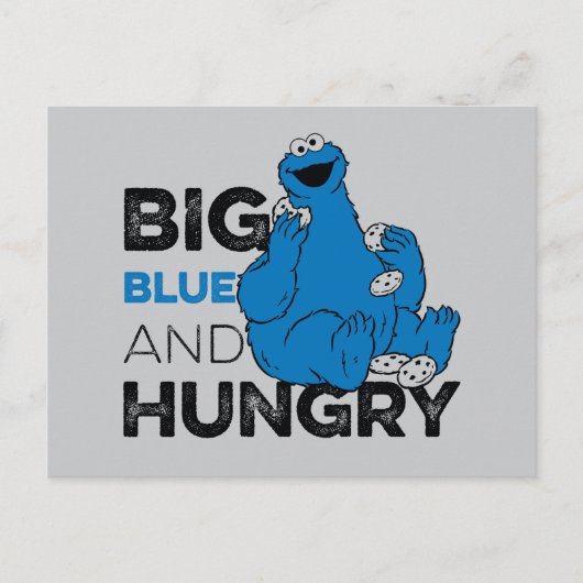 Cookie Monster | Groot blauw en Hongarije Briefkaart (Voorkant)