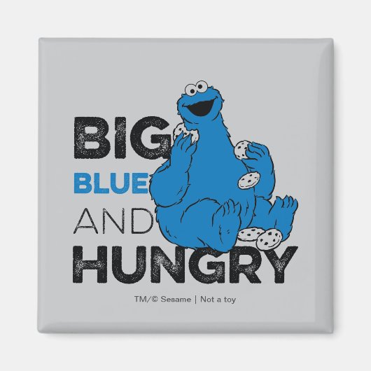 Cookie Monster | Groot blauw en Hongarije Magneet (Voorkant)