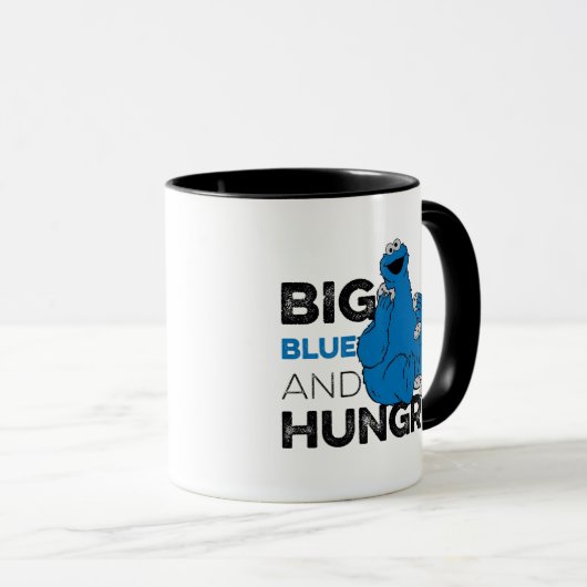 Cookie Monster | Groot blauw en Hongarije Mok (Voorkant rechts)