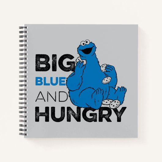 Cookie Monster | Groot blauw en Hongarije Notitieboek (Voorkant)