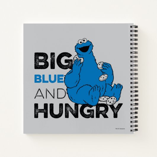 Cookie Monster | Groot blauw en Hongarije Notitieboek (Achterkant)