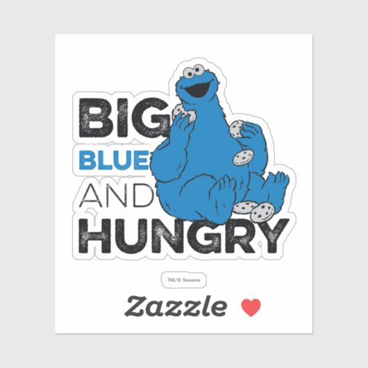 Cookie Monster | Groot blauw en Hongarije Sticker (Vel)