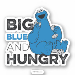 Cookie Monster Groot blauw en Hongarije Sticker