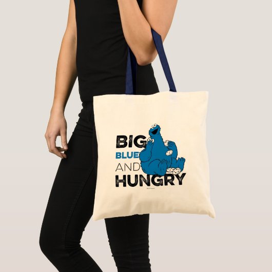 Cookie Monster | Groot blauw en Hongarije Tote Bag (Voorkant (product))