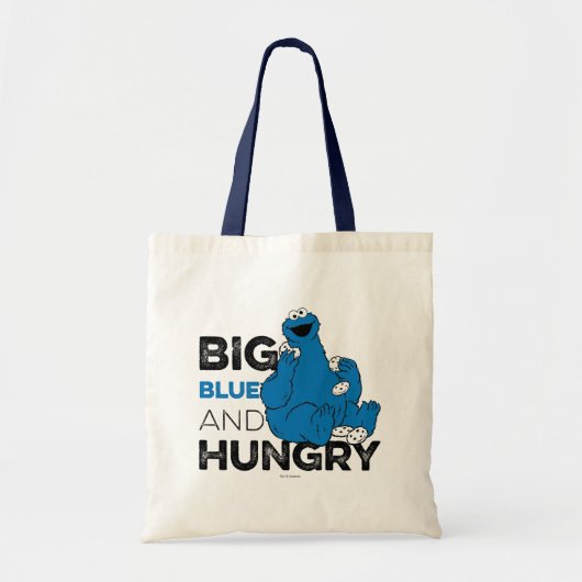 Cookie Monster | Groot blauw en Hongarije Tote Bag (Voorkant)