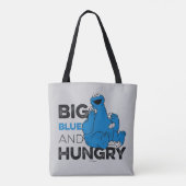 Cookie Monster | Groot blauw en Hongarije Tote Bag (Achterkant)