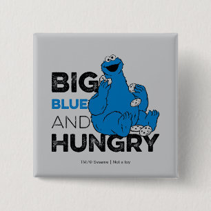 Cookie Monster Groot blauw en Hongarije Vierkante Button 5,1 Cm