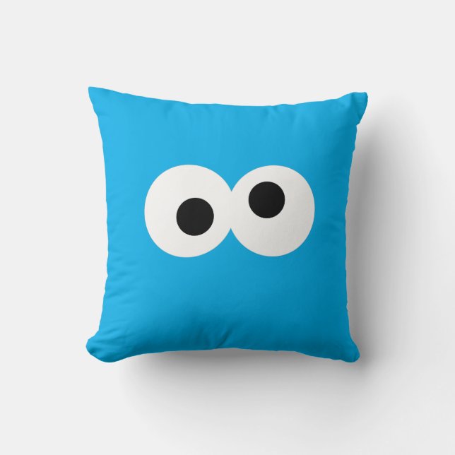 Cookie Monster Groot Gezicht Kussen (Voorkant)