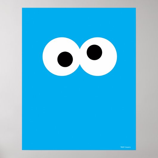 Cookie Monster Groot Gezicht Poster (Voorkant)