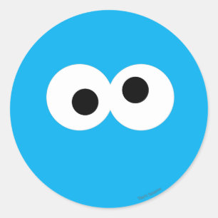 Cookie Monster Groot Gezicht Ronde Sticker