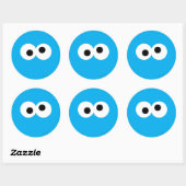 Cookie Monster Groot Gezicht Ronde Sticker (Vel)