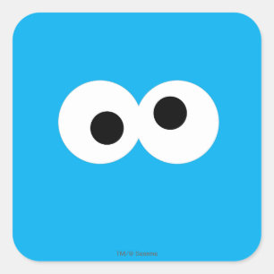 Cookie Monster Groot Gezicht Vierkante Sticker