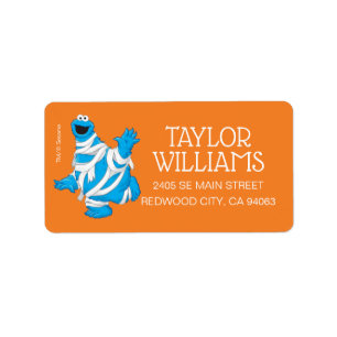 Cookie Monster   Halloween Mummy Etiket