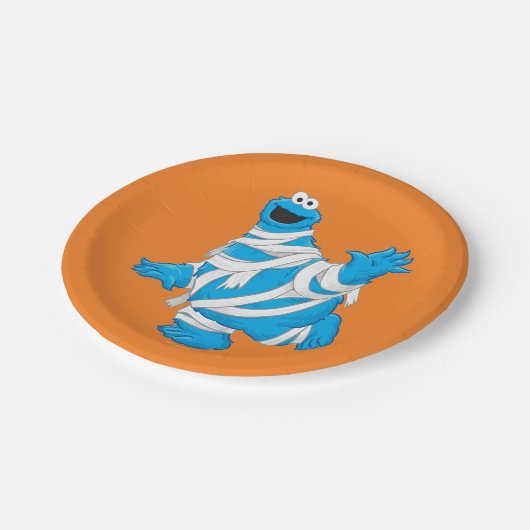 Cookie Monster | Halloween Mummy Papieren Bordje (Gekanteld)