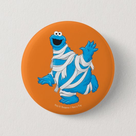 Cookie Monster | Halloween Mummy Ronde Button 5,7 Cm (Voorkant)