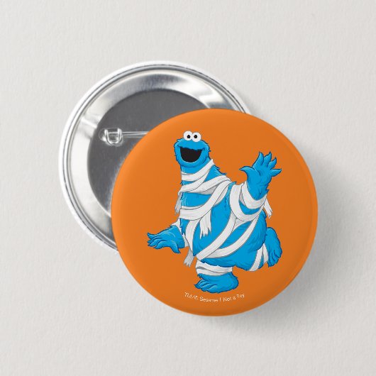 Cookie Monster | Halloween Mummy Ronde Button 5,7 Cm (Voorkant /achterkant)