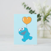Cookie Monster Hart Ballon Briefkaart (Staand voorkant)